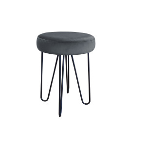 Taboret Venus tkanina Welur stelaż metalowy STOŁEK LOFT : Kolor Stelaża - Czarny , Kolor tkaniny - VELVET - BL14, Typ tkaniny - Velvet
