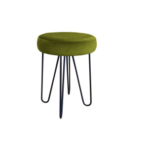 Taboret Venus tkanina Welur stelaż metalowy STOŁEK LOFT : Kolor Stelaża - Czarny , Kolor tkaniny - VELVET - BL75, Typ tkaniny - Velvet