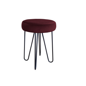 Taboret Venus tkanina Welur stelaż metalowy STOŁEK LOFT : Kolor Stelaża - Czarny , Kolor tkaniny - VELVET - MG02, Typ tkaniny - Velvet