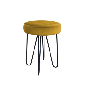 Taboret Venus tkanina Welur stelaż metalowy STOŁEK LOFT : Kolor Stelaża - Czarny , Kolor tkaniny - VELVET - MG15, Typ tkaniny - Velvet