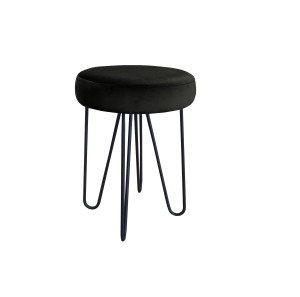 Taboret Venus tkanina Welur stelaż metalowy STOŁEK LOFT : Kolor Stelaża - Czarny , Kolor tkaniny - VELVET - MG19, Typ tkaniny - Velvet