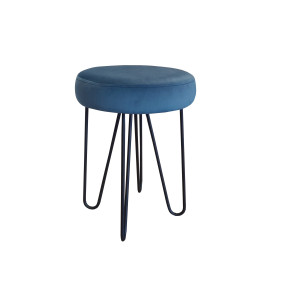Taboret Venus tkanina Welur stelaż metalowy STOŁEK LOFT : Kolor Stelaża - Czarny , Kolor tkaniny - VELVET - MG33, Typ tkaniny - Velvet