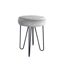 Taboret Venus tkanina Welur stelaż metalowy STOŁEK LOFT : Kolor Stelaża - Czarny , Kolor tkaniny - VELVET - MG39, Typ tkaniny - Velvet