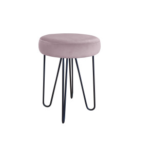 Taboret Venus tkanina Welur stelaż metalowy STOŁEK LOFT : Kolor Stelaża - Czarny , Kolor tkaniny - VELVET - MG55, Typ tkaniny - Velvet