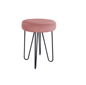 Taboret Venus tkanina Welur stelaż metalowy STOŁEK LOFT : Kolor Stelaża - Czarny , Kolor tkaniny - VELVET - MG58, Typ tkaniny - Velvet