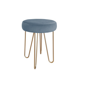 Taboret Venus tkanina Welur stelaż metalowy STOŁEK LOFT : Kolor Stelaża - Złoty, Kolor tkaniny - VELVET - BL06, Typ tkaniny - Velvet