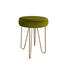 Taboret Venus tkanina Welur stelaż metalowy STOŁEK LOFT : Kolor Stelaża - Złoty, Kolor tkaniny - VELVET - BL75, Typ tkaniny - Velvet