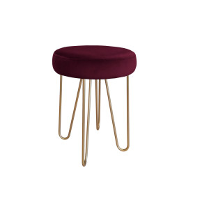 Taboret Venus tkanina Welur stelaż metalowy STOŁEK LOFT : Kolor Stelaża - Złoty, Kolor tkaniny - VELVET - MG02, Typ tkaniny - Velvet