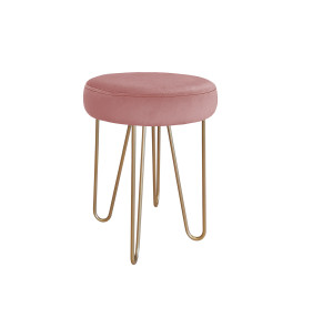 Taboret Venus tkanina Welur stelaż metalowy STOŁEK LOFT : Kolor Stelaża - Złoty, Kolor tkaniny - VELVET - MG58, Typ tkaniny - Velvet