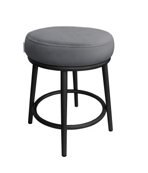 Taboret Ben tkanina Welur stelaż metalowy STOŁEK LOFT : Kolor Stelaża - Czarny , Kolor tkaniny - VELVET - BL14, Typ tkaniny - Velvet