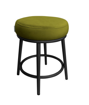 Taboret Ben tkanina Welur stelaż metalowy STOŁEK LOFT : Kolor Stelaża - Czarny , Kolor tkaniny - VELVET - BL75, Typ tkaniny - Velvet