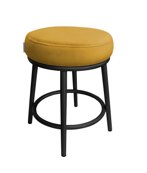 Taboret Ben tkanina Welur stelaż metalowy STOŁEK LOFT : Kolor Stelaża - Czarny , Kolor tkaniny - VELVET - MG15, Typ tkaniny - Velvet
