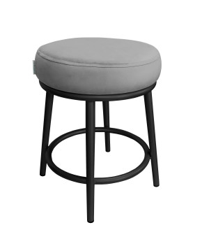 Taboret Ben tkanina Welur stelaż metalowy STOŁEK LOFT : Kolor Stelaża - Czarny , Kolor tkaniny - VELVET - MG17, Typ tkaniny - Velvet