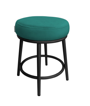 Taboret Ben tkanina Welur stelaż metalowy STOŁEK LOFT : Kolor Stelaża - Czarny , Kolor tkaniny - VELVET - MG20, Typ tkaniny - Velvet