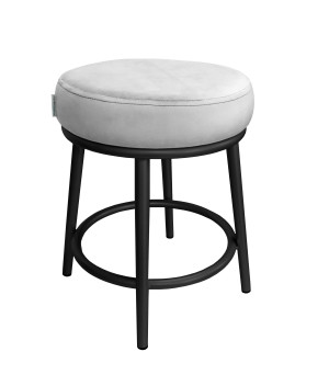 Taboret Ben tkanina Welur stelaż metalowy STOŁEK LOFT : Kolor Stelaża - Czarny , Kolor tkaniny - VELVET - MG39, Typ tkaniny - Velvet