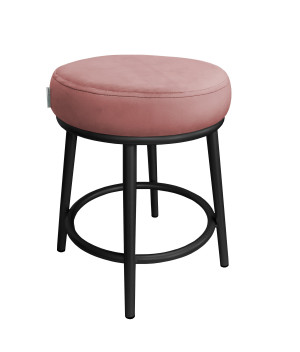 Taboret Ben tkanina Welur stelaż metalowy STOŁEK LOFT : Kolor Stelaża - Czarny , Kolor tkaniny - VELVET - MG58, Typ tkaniny - Velvet