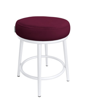 Taboret Ben tkanina Welur stelaż metalowy STOŁEK LOFT : Kolor Stelaża - Biały, Kolor tkaniny - VELVET - MG02, Typ tkaniny - Velvet