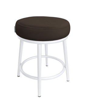 Taboret Ben tkanina Welur stelaż metalowy STOŁEK LOFT : Kolor Stelaża - Biały, Kolor tkaniny - VELVET - MG05, Typ tkaniny - Velvet