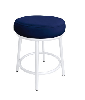 Taboret Ben tkanina Welur stelaż metalowy STOŁEK LOFT : Kolor Stelaża - Biały, Kolor tkaniny - VELVET - MG16, Typ tkaniny - Velvet
