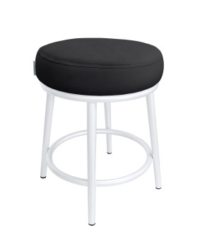 Taboret Ben tkanina Welur stelaż metalowy STOŁEK LOFT : Kolor Stelaża - Biały, Kolor tkaniny - VELVET - MG19, Typ tkaniny - Velvet