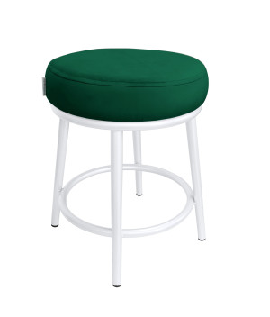 Taboret Ben tkanina Welur stelaż metalowy STOŁEK LOFT : Kolor Stelaża - Biały, Kolor tkaniny - VELVET - MG25, Typ tkaniny - Velvet