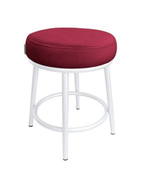 Taboret Ben tkanina Welur stelaż metalowy STOŁEK LOFT : Kolor Stelaża - Biały, Kolor tkaniny - VELVET - MG31, Typ tkaniny - Velvet