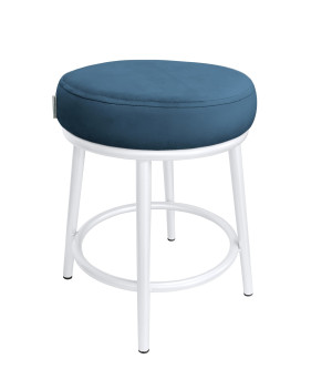 Taboret Ben tkanina Welur stelaż metalowy STOŁEK LOFT : Kolor Stelaża - Biały, Kolor tkaniny - VELVET - MG33, Typ tkaniny - Velvet