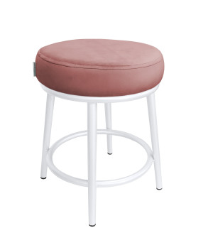 Taboret Ben tkanina Welur stelaż metalowy STOŁEK LOFT : Kolor Stelaża - Biały, Kolor tkaniny - VELVET - MG58, Typ tkaniny - Velvet