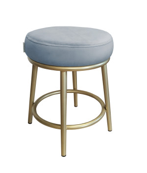 Taboret Ben tkanina Welur stelaż metalowy STOŁEK LOFT : Kolor Stelaża - Złoty, Kolor tkaniny - VELVET - BL06, Typ tkaniny - Velvet