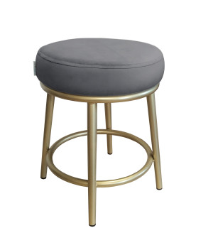 Taboret Ben tkanina Welur stelaż metalowy STOŁEK LOFT : Kolor Stelaża - Złoty, Kolor tkaniny - VELVET - BL14, Typ tkaniny - Velvet