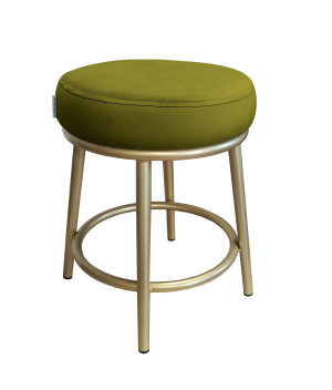 Taboret Ben tkanina Welur stelaż metalowy STOŁEK LOFT : Kolor Stelaża - Złoty, Kolor tkaniny - VELVET - BL75, Typ tkaniny - Velvet