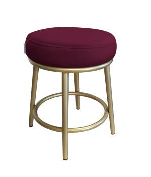 Taboret Ben tkanina Welur stelaż metalowy STOŁEK LOFT : Kolor Stelaża - Złoty, Kolor tkaniny - VELVET - MG02, Typ tkaniny - Velvet