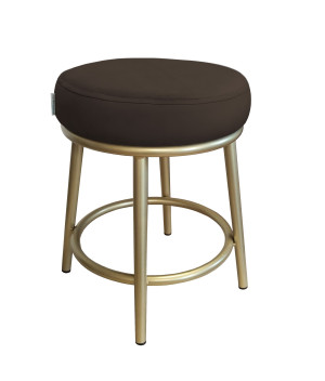 Taboret Ben tkanina Welur stelaż metalowy STOŁEK LOFT : Kolor Stelaża - Złoty, Kolor tkaniny - VELVET - MG05, Typ tkaniny - Velvet