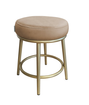 Taboret Ben tkanina Welur stelaż metalowy STOŁEK LOFT : Kolor Stelaża - Złoty, Kolor tkaniny - VELVET - MG06, Typ tkaniny - Velvet