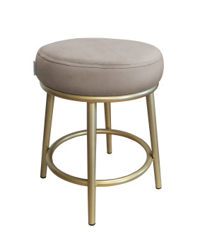 Taboret Ben tkanina Welur stelaż metalowy STOŁEK LOFT : Kolor Stelaża - Złoty, Kolor tkaniny - VELVET - MG09, Typ tkaniny - Velvet