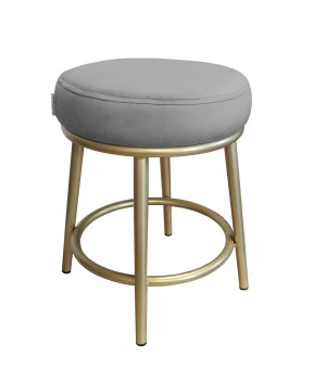 Taboret Ben tkanina Welur stelaż metalowy STOŁEK LOFT : Kolor Stelaża - Złoty, Kolor tkaniny - VELVET - MG17, Typ tkaniny - Velvet