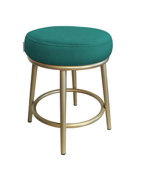 Taboret Ben tkanina Welur stelaż metalowy STOŁEK LOFT : Kolor Stelaża - Złoty, Kolor tkaniny - VELVET - MG20, Typ tkaniny - Velvet