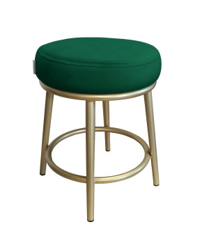 Taboret Ben tkanina Welur stelaż metalowy STOŁEK LOFT : Kolor Stelaża - Złoty, Kolor tkaniny - VELVET - MG25, Typ tkaniny - Velvet