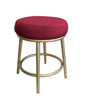 Taboret Ben tkanina Welur stelaż metalowy STOŁEK LOFT : Kolor Stelaża - Złoty, Kolor tkaniny - VELVET - MG31, Typ tkaniny - Velvet