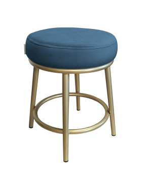 Taboret Ben tkanina Welur stelaż metalowy STOŁEK LOFT : Kolor Stelaża - Złoty, Kolor tkaniny - VELVET - MG33, Typ tkaniny - Velvet