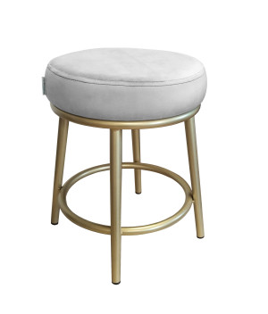 Taboret Ben tkanina Welur stelaż metalowy STOŁEK LOFT : Kolor Stelaża - Złoty, Kolor tkaniny - VELVET - MG39, Typ tkaniny - Velvet