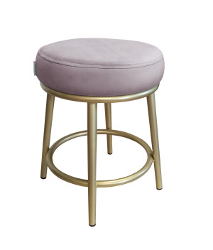 Taboret Ben tkanina Welur stelaż metalowy STOŁEK LOFT : Kolor Stelaża - Złoty, Kolor tkaniny - VELVET - MG55, Typ tkaniny - Velvet