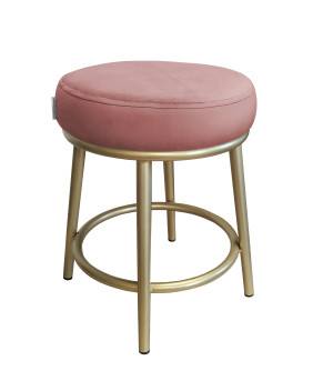 Taboret Ben tkanina Welur stelaż metalowy STOŁEK LOFT : Kolor Stelaża - Złoty, Kolor tkaniny - VELVET - MG58, Typ tkaniny - Velvet