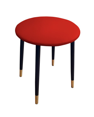 Taboret TRIX stelaż metalowy STOŁEK LOFT : Kolor nogi - Czano-złota stożek, Kolor tkaniny - EKO-SKÓRA - 15D, Typ tkaniny - Eko-skóra