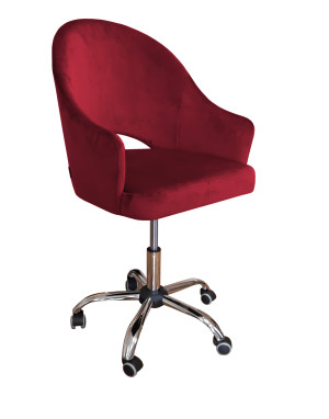 Fotel obrotowy VELVET tkanina Welur krzesło biurowe : Kolor Stelaża - Chrom, Kolor tkaniny - VELVET - MG31, Typ siedziska - Siedzisko obrotowe 360°, Typ tkaniny - Velvet