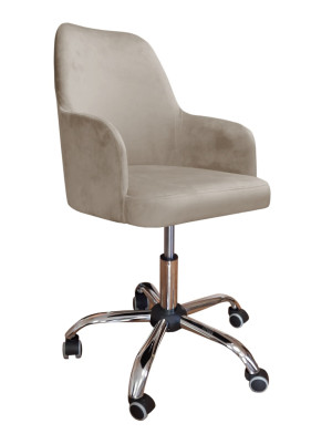 Fotel obrotowy WESTA tkanina Welur krzesło biurowe komfort premium do pracy : Kolor Stelaża - Chrom, Kolor tkaniny - VELVET - MG09, Typ siedziska - Siedzisko obrotowe 360°, Typ tkaniny - Velv