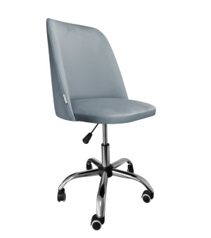 Fotel obrotowy GOYA tkanina Welur krzesło biurowe : Kolor Stelaża - Chrom, Kolor tkaniny - VELVET - BL06, Typ siedziska - Siedzisko obrotowe 360°, Typ tkaniny - Velvet