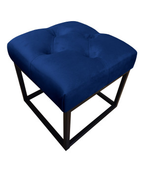 Pufa CHESTERFIELD tkanina Welur loft ławka podnóżek metal : Kolor Stelaża - Czarny , Kolor tkaniny - VELVET - MG16, Typ tkaniny - Velvet