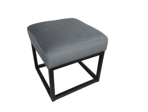 Pufa MAX tkanina Welur loft ławka podnóżek metal : Kolor Stelaża - Czarny , Kolor tkaniny - VELVET - BL14, Typ tkaniny - Velvet