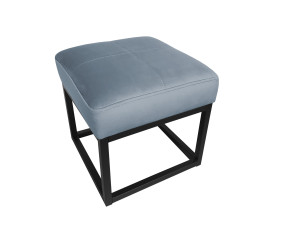 Pufa MAX tkanina Welur loft ławka podnóżek metal : Kolor Stelaża - Czarny , Kolor tkaniny - VELVET - BL06, Typ tkaniny - Velvet